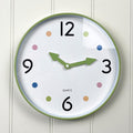 Small 25.5cm Polka Dot Wall Clock – Green