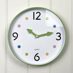 Small 25.5cm Polka Dot Wall Clock – Green
