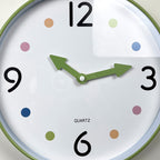 Small 25.5cm Polka Dot Wall Clock – Green