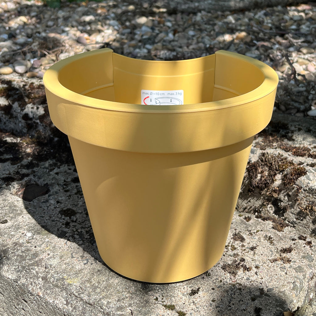3 x 24cm (DIA) Yellow Plastic Drain Pipe Planters