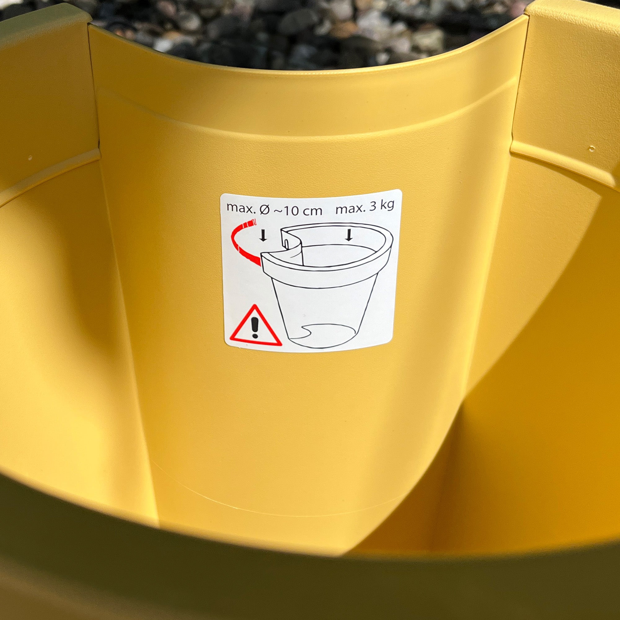 3 x 24cm (DIA) Yellow Plastic Drain Pipe Planters