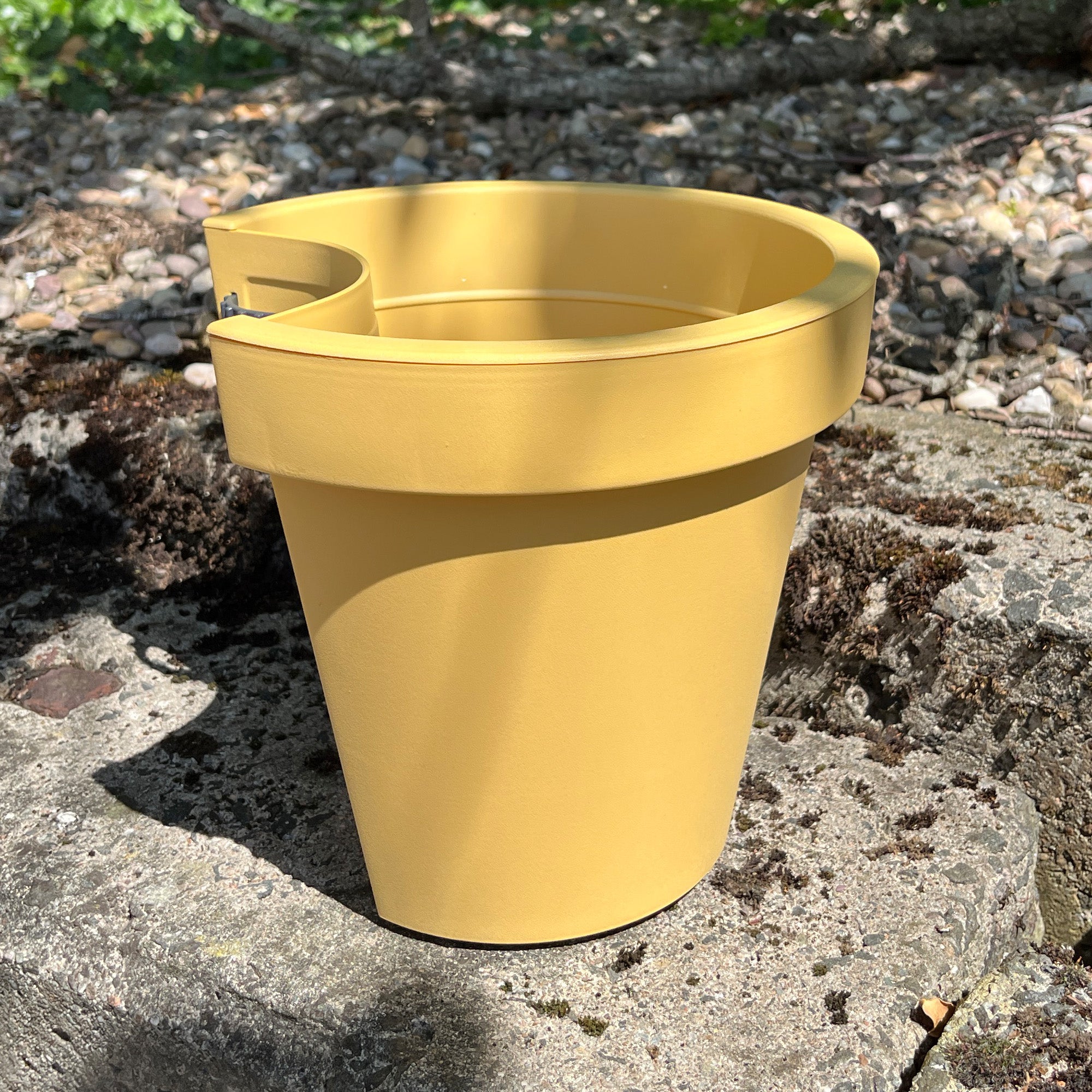 3 x 24cm (DIA) Yellow Plastic Drain Pipe Planters