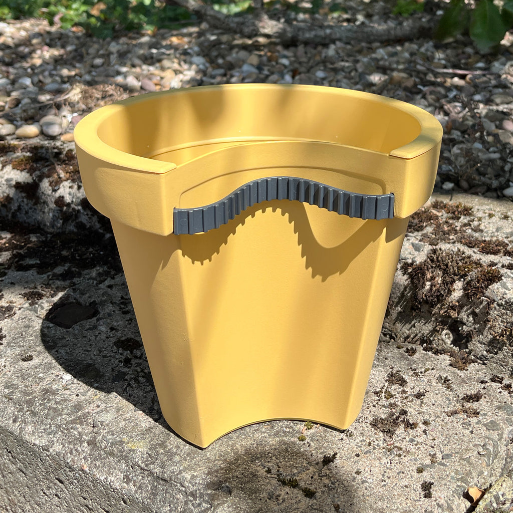 3 x 24cm (DIA) Yellow Plastic Drain Pipe Planters