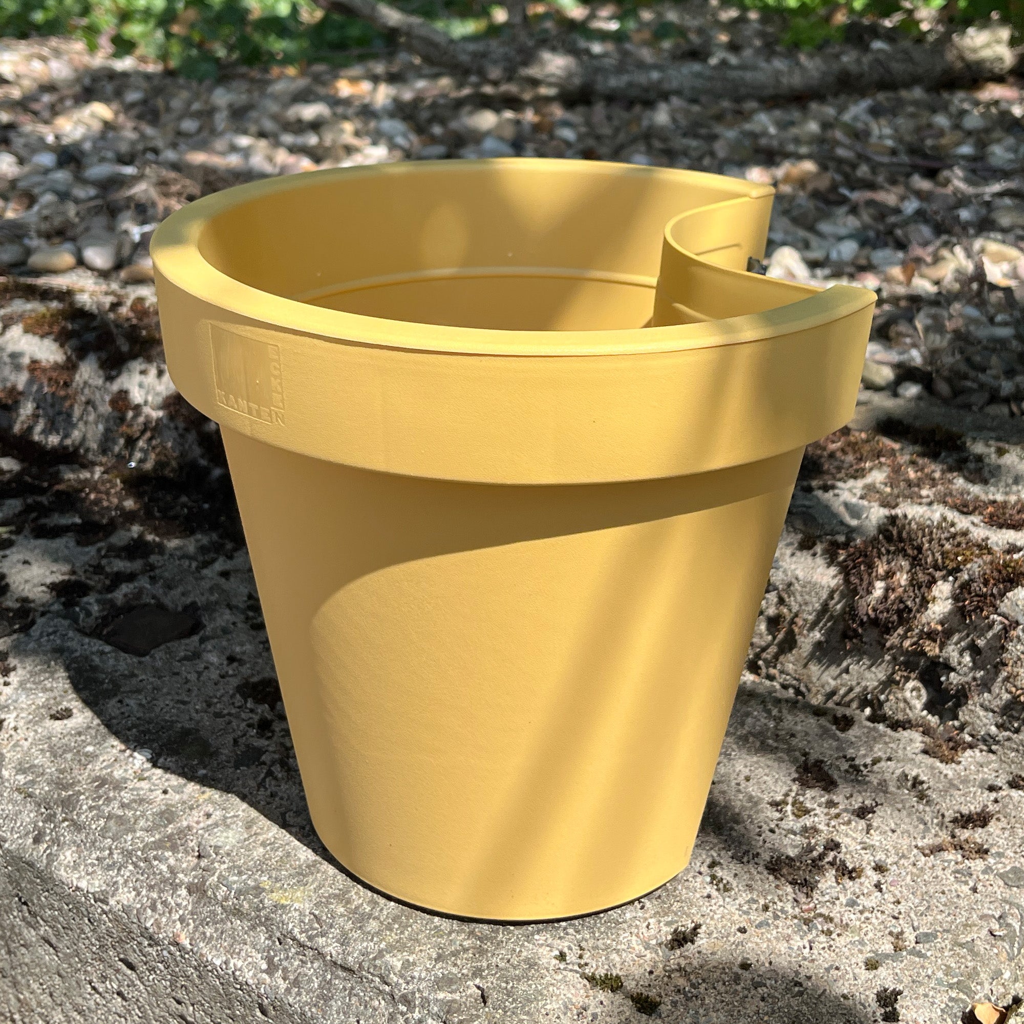 3 x 24cm (DIA) Yellow Plastic Drain Pipe Planters