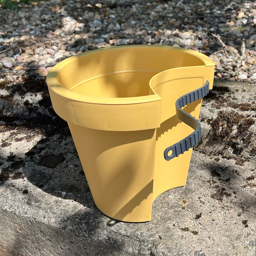 3 x 24cm (DIA) Yellow Plastic Drain Pipe Planters