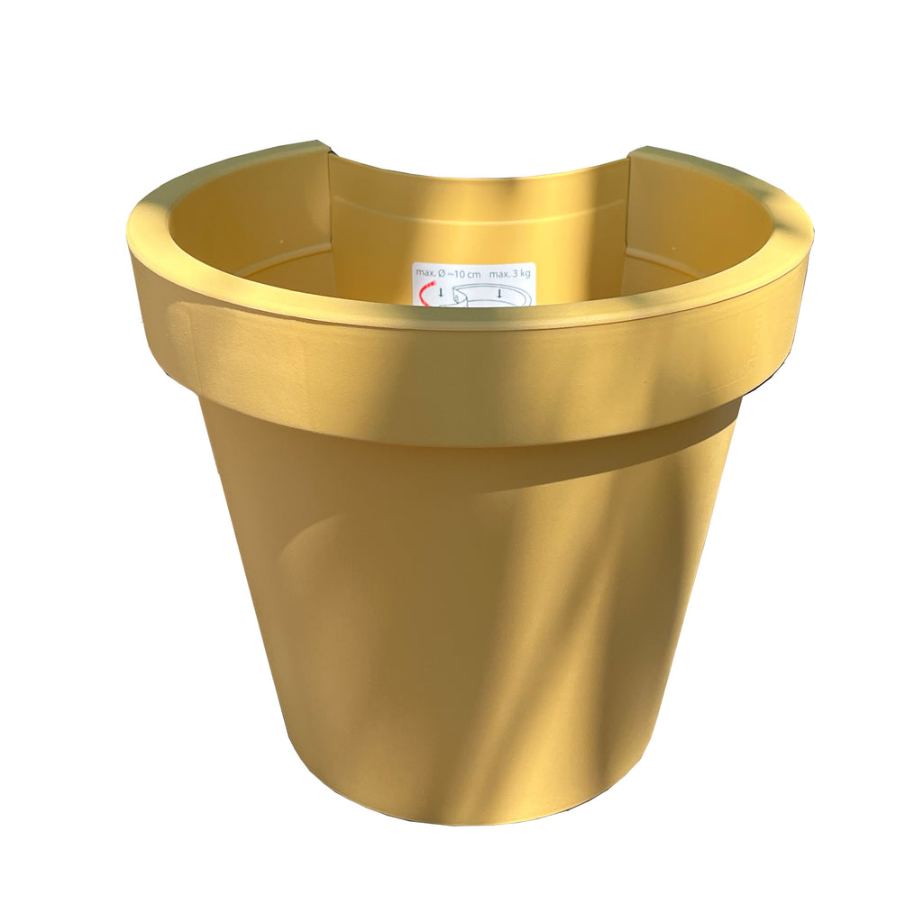3 x 24cm (DIA) Yellow Plastic Drain Pipe Planters