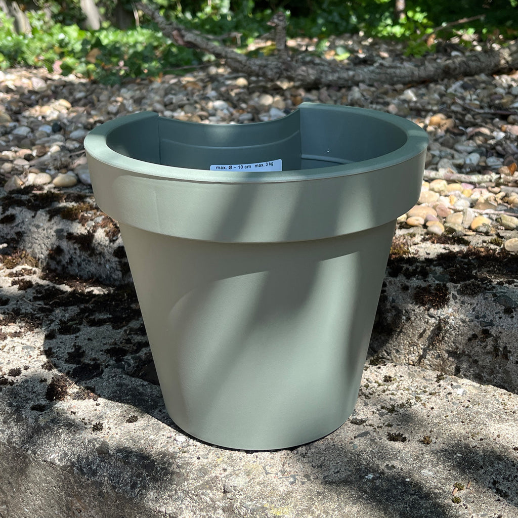 3 x 24cm (DIA) Green Plastic Drain Pipe Planters