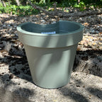 3 x 24cm (DIA) Green Plastic Drain Pipe Planters
