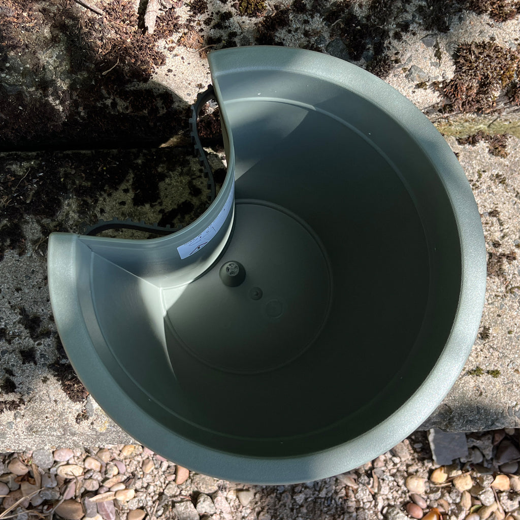 3 x 24cm (DIA) Green Plastic Drain Pipe Planters