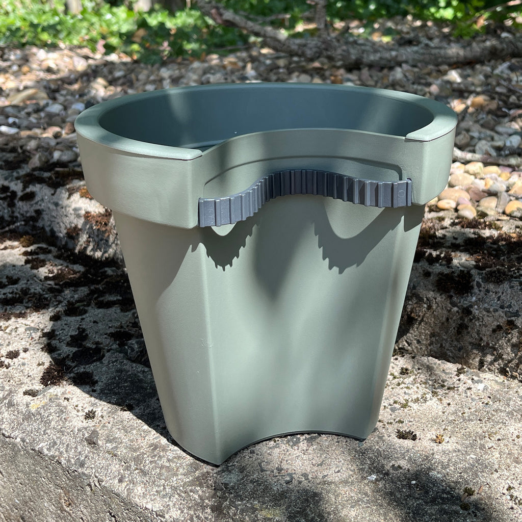 3 x 24cm (DIA) Green Plastic Drain Pipe Planters
