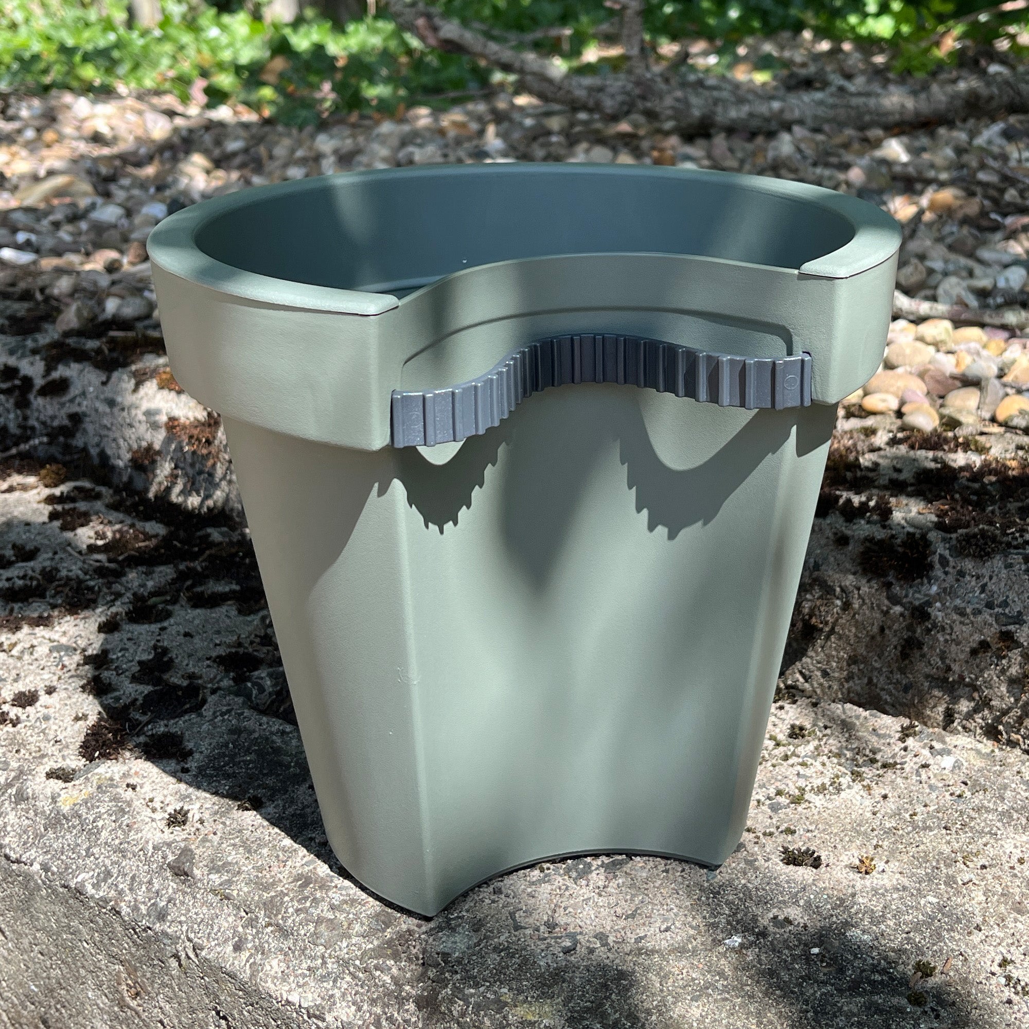 3 x 24cm (DIA) Green Plastic Drain Pipe Planters