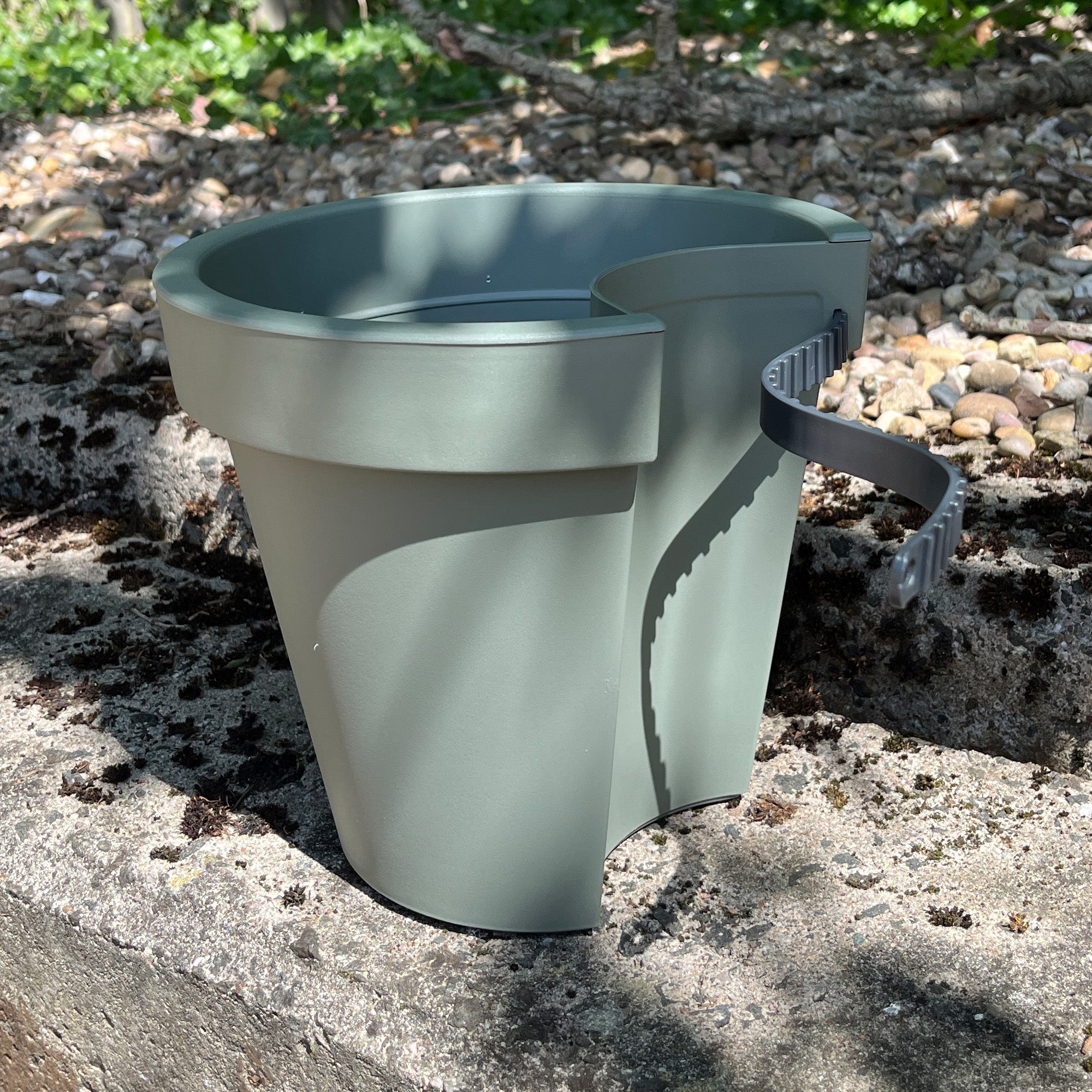 3 x 24cm (DIA) Green Plastic Drain Pipe Planters