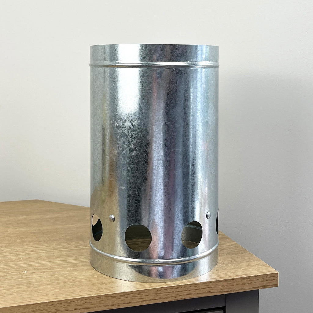 16cm x 27cm Steel Charcoal Chimney Starter with Wooden Handle