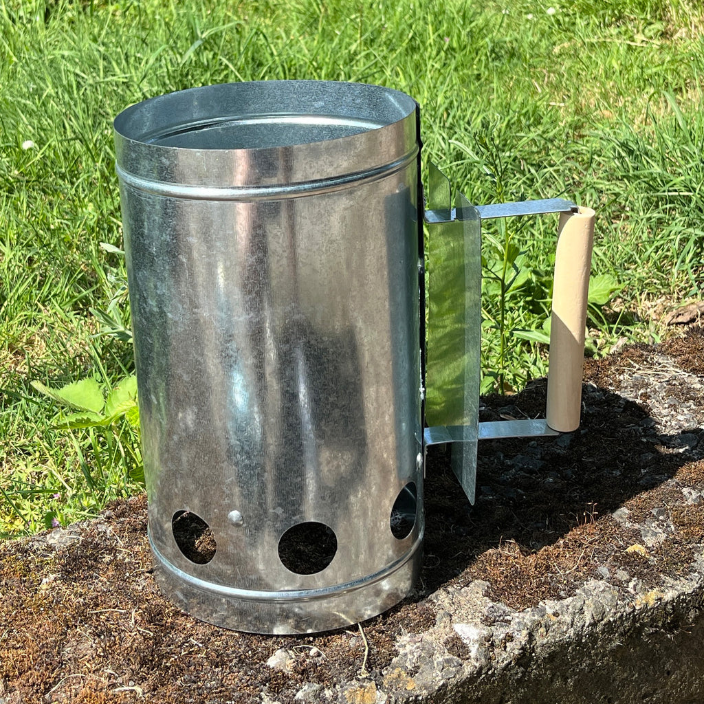 16cm x 27cm Steel Charcoal Chimney Starter with Wooden Handle