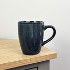2 x 300ml Midnight Blue Reactive Glaze Stoneware Mugs