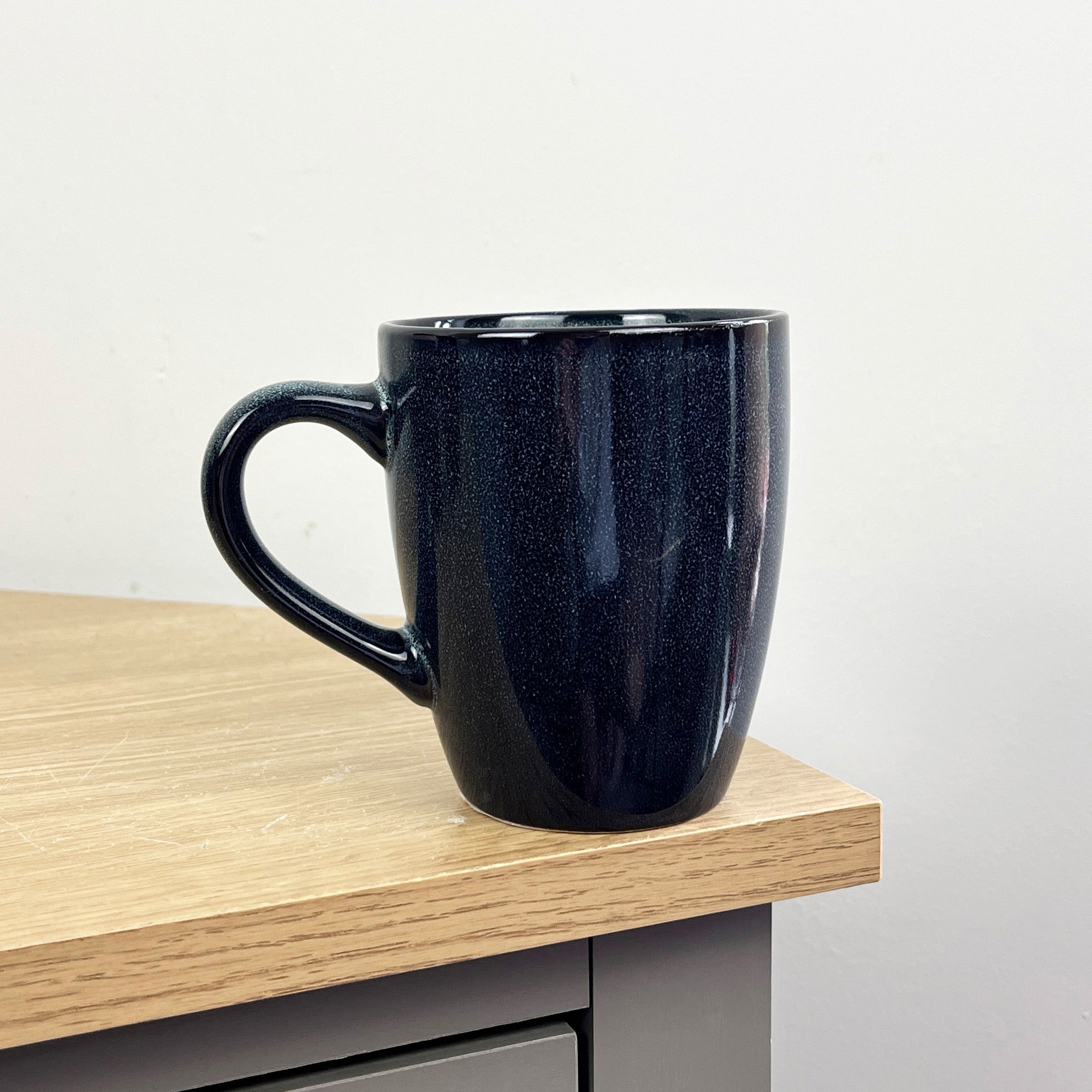 2 x 300ml Midnight Blue Reactive Glaze Stoneware Mugs