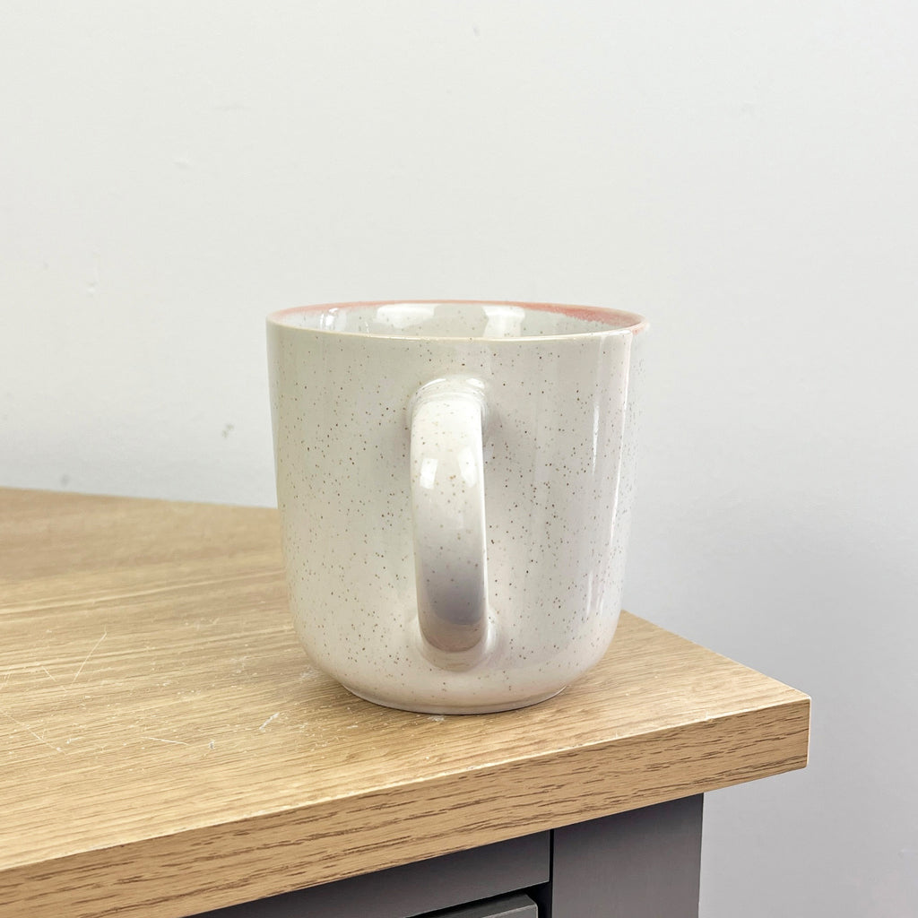 4 x 350ml Light Grey Speckled Stoneware Mugs