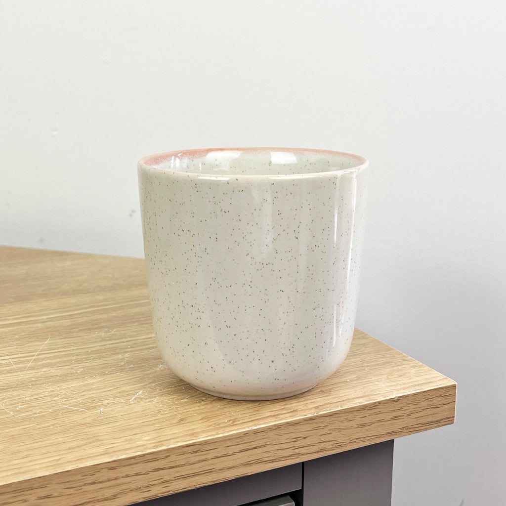 4 x 350ml Light Grey Speckled Stoneware Mugs