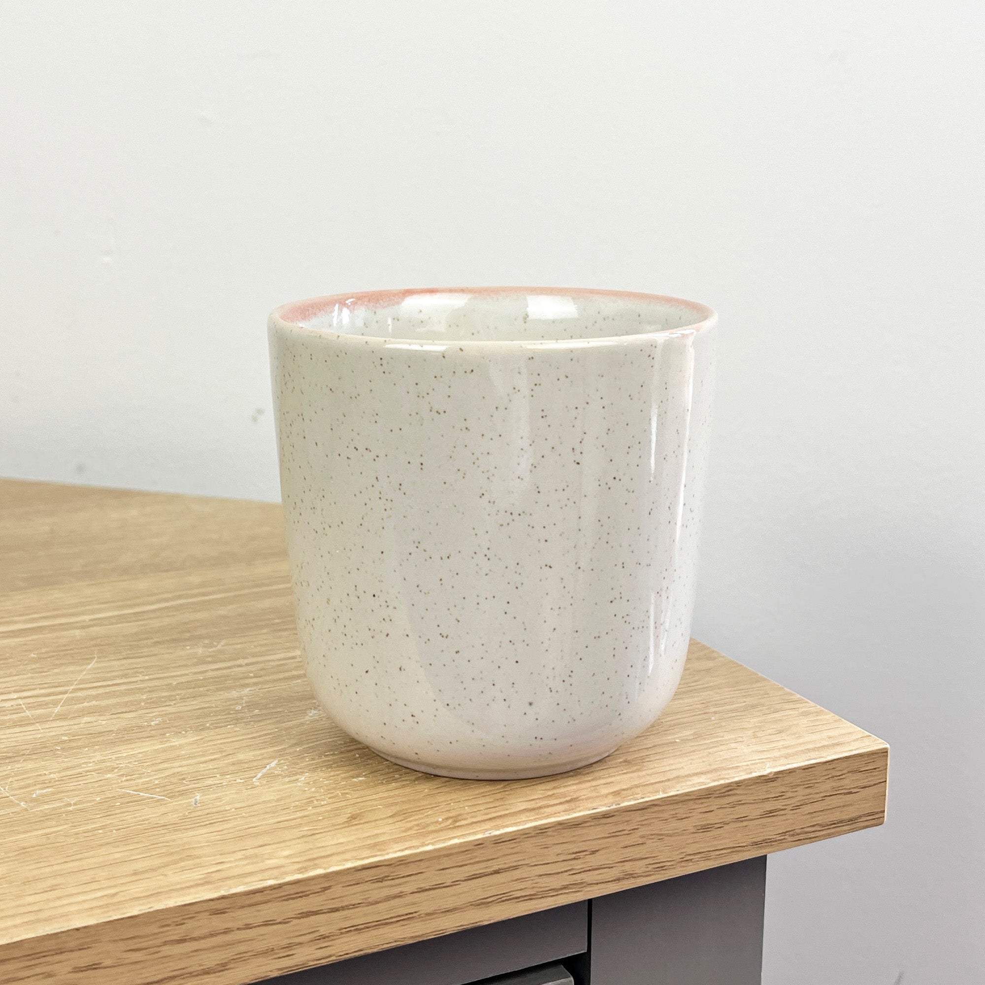 4 x 350ml Light Grey Speckled Stoneware Mugs