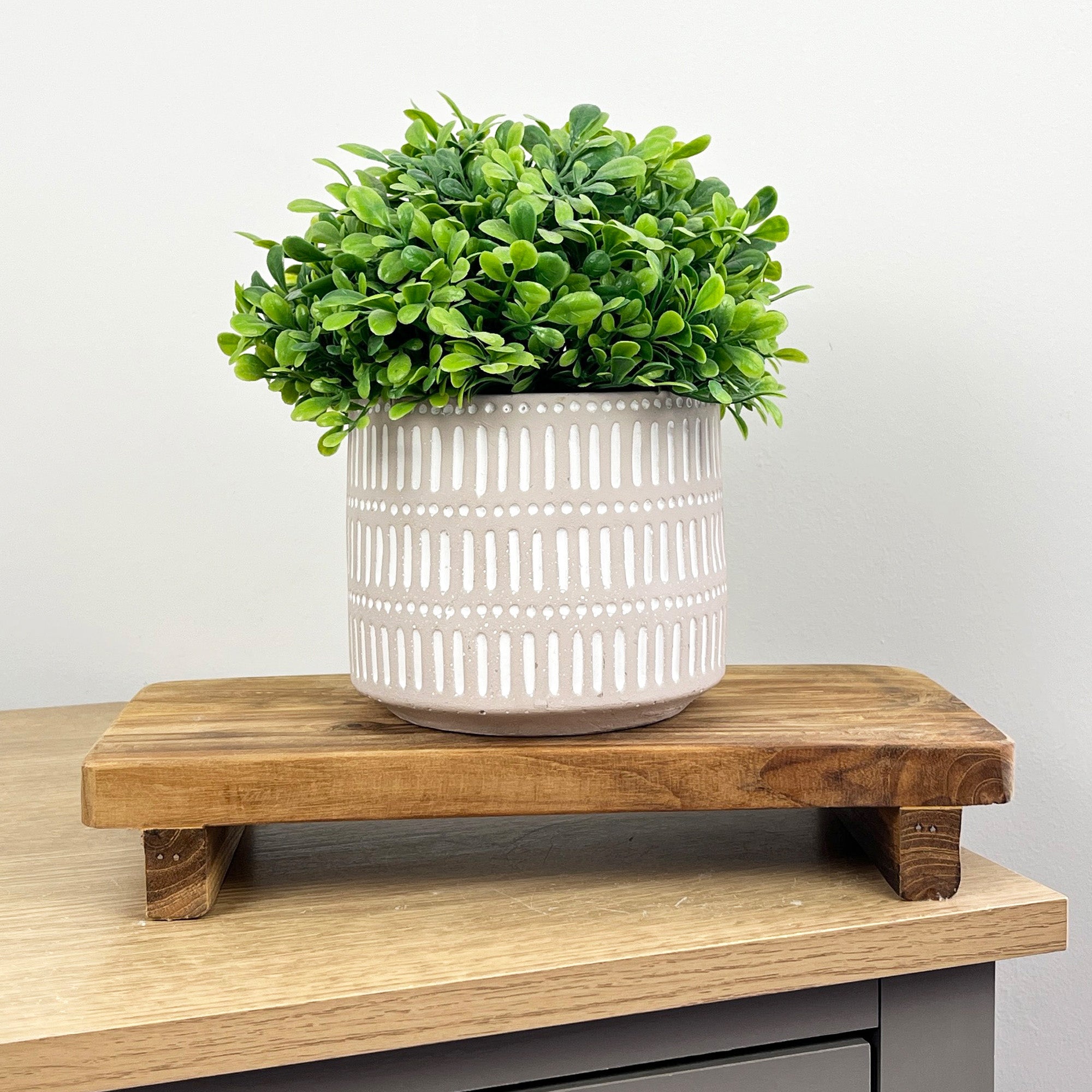31.5cm Rectangular Teak Wood Display Board / Plant Pot Stand