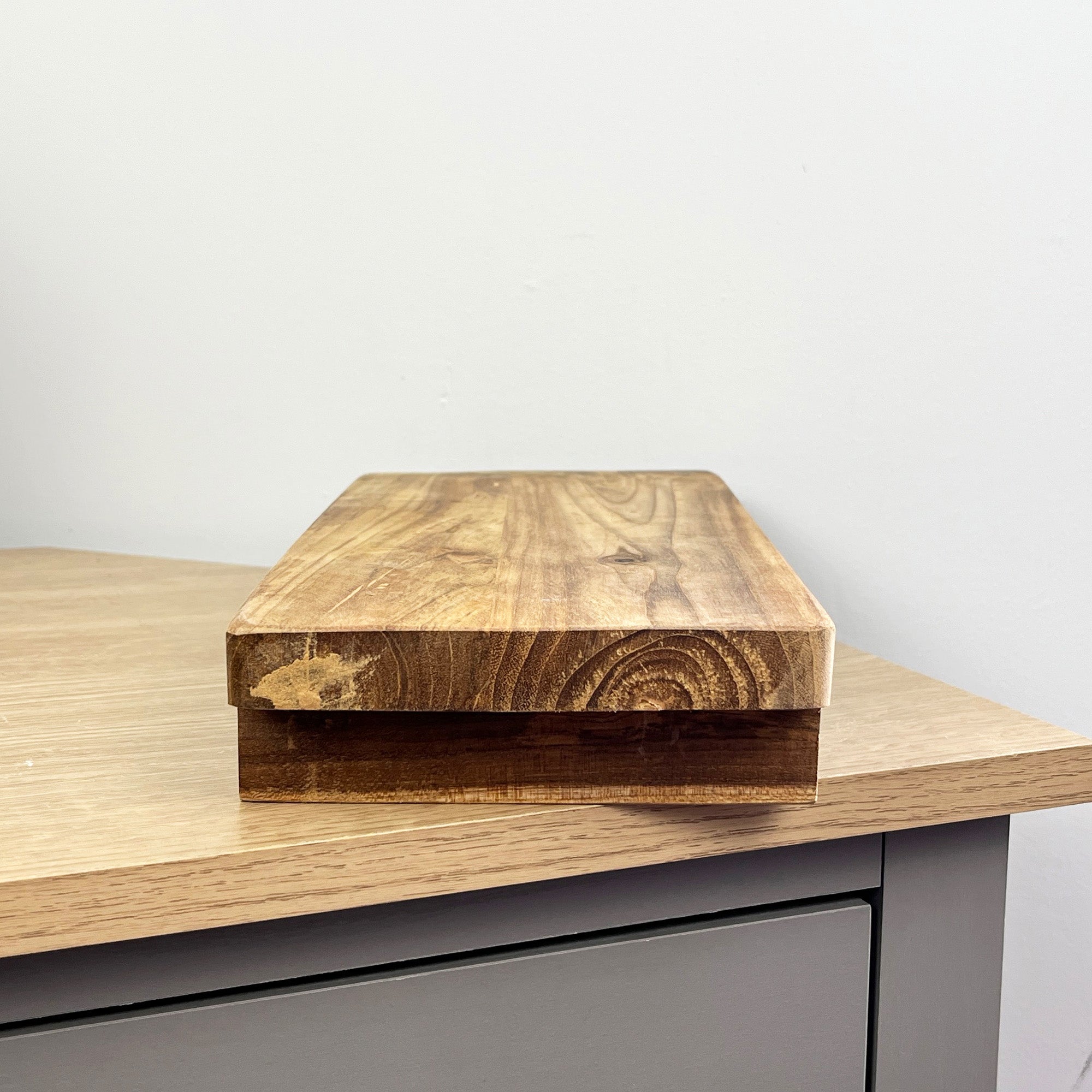 31.5cm Rectangular Teak Wood Display Board / Plant Pot Stand