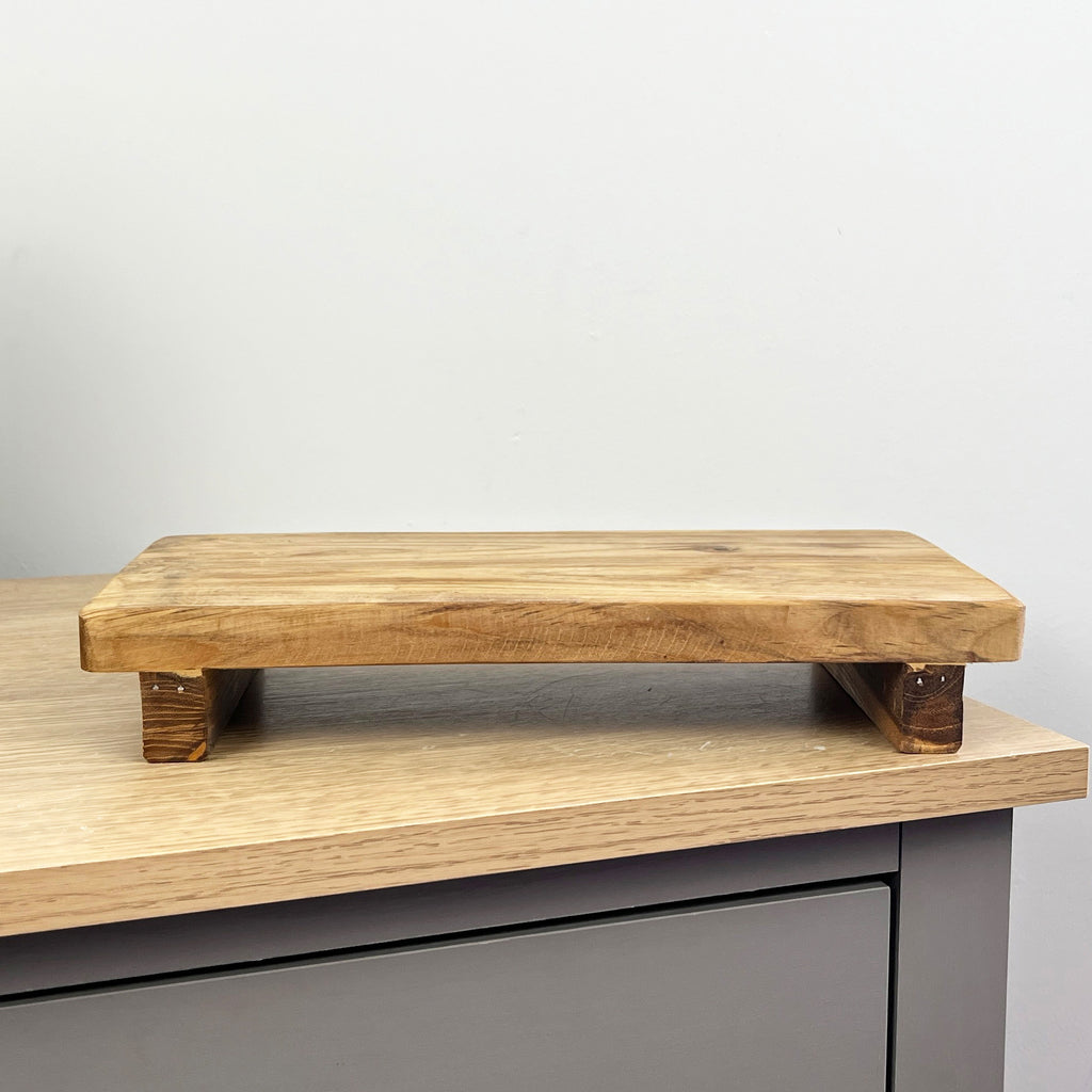 31.5cm Rectangular Teak Wood Display Board / Plant Pot Stand