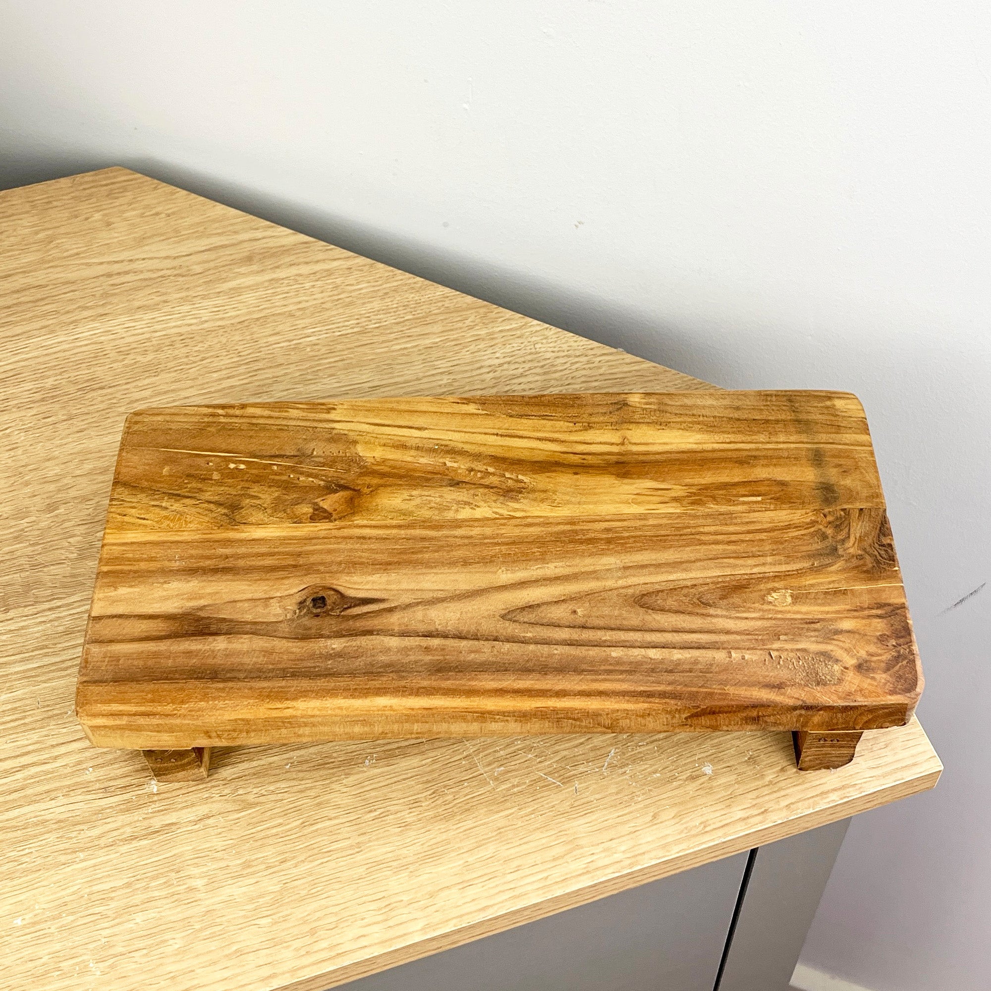 31.5cm Rectangular Teak Wood Display Board / Plant Pot Stand