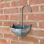 22.5cm x 36cm Umbrella Shaped Wall Mounted Planter – Zinc