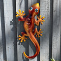46.5cm Metal Gecko Garden Wall Art Decoration – Orange