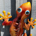 46.5cm Metal Gecko Garden Wall Art Decoration – Orange