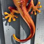 46.5cm Metal Gecko Garden Wall Art Decoration – Orange