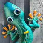 45cm Metal Gecko Garden Wall Art Decoration – Turquoise