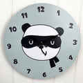 34cm MDF Cartoon Animal Wooden Wall Clock – Panda