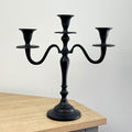 30cm Aluminium 3 Arm Candelabra – Matt Black