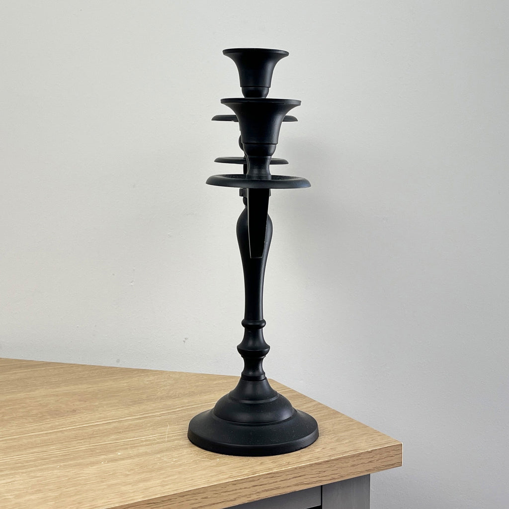 30cm Aluminium 3 Arm Candelabra – Matt Black