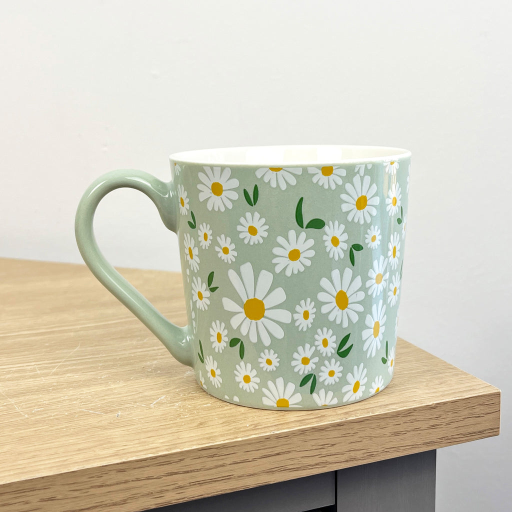 Set of 4 x 350ml Retro Floral Porcelain Mugs - Multi-coloured