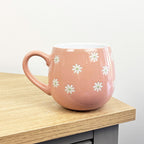 Set of 4 x 400ml Floral Daisy Stoneware Mugs