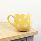Set of 4 x 400ml Floral Daisy Stoneware Mugs