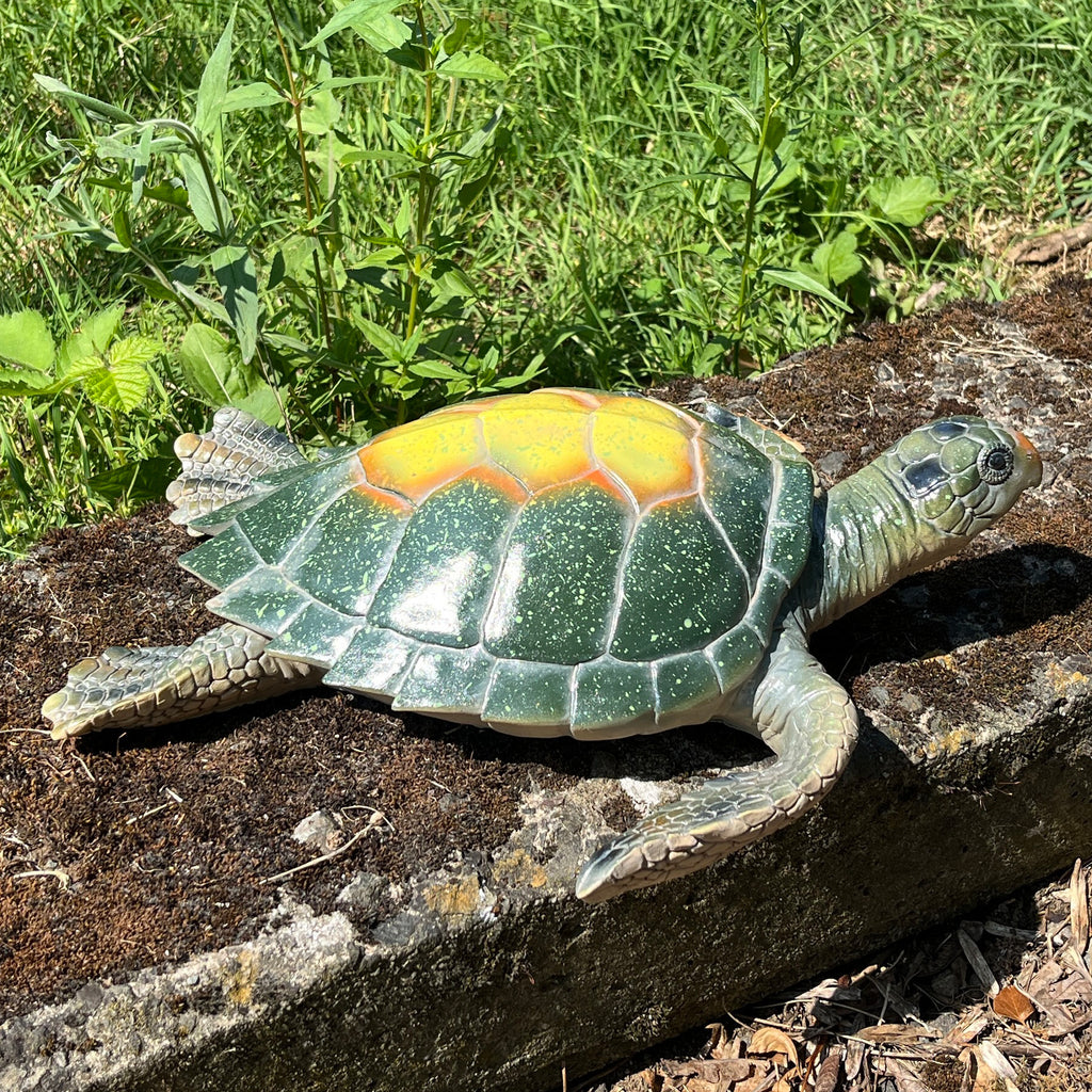 32.5cm Turtle Garden Ornament - Yellow Shell