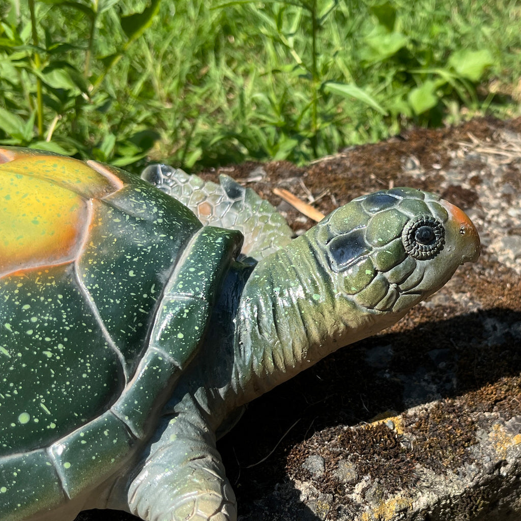 32.5cm Turtle Garden Ornament - Yellow Shell
