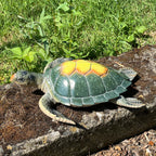 32.5cm Turtle Garden Ornament - Yellow Shell