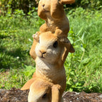 29cm Tower of Rabbits Garden Ornament - Resin