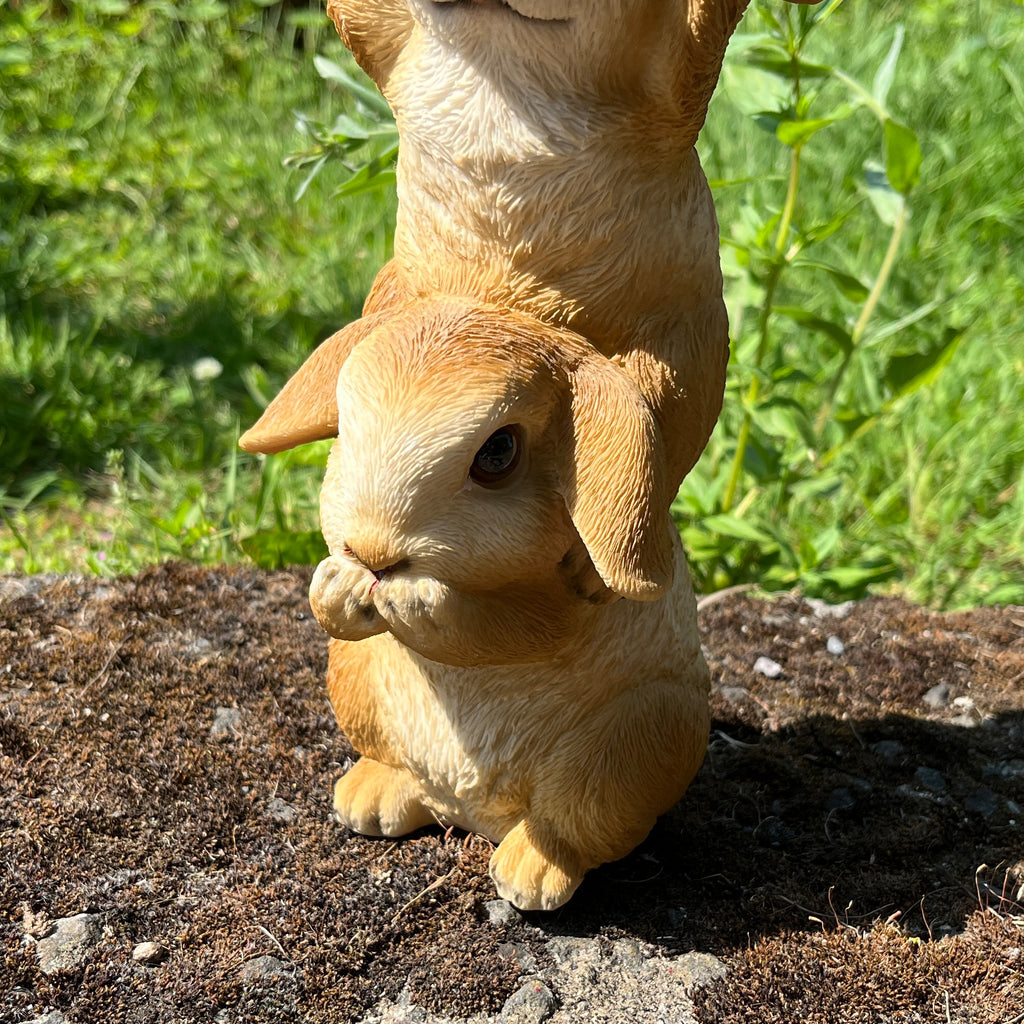 29cm Tower of Rabbits Garden Ornament - Resin