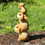 29cm Tower of Rabbits Garden Ornament - Resin
