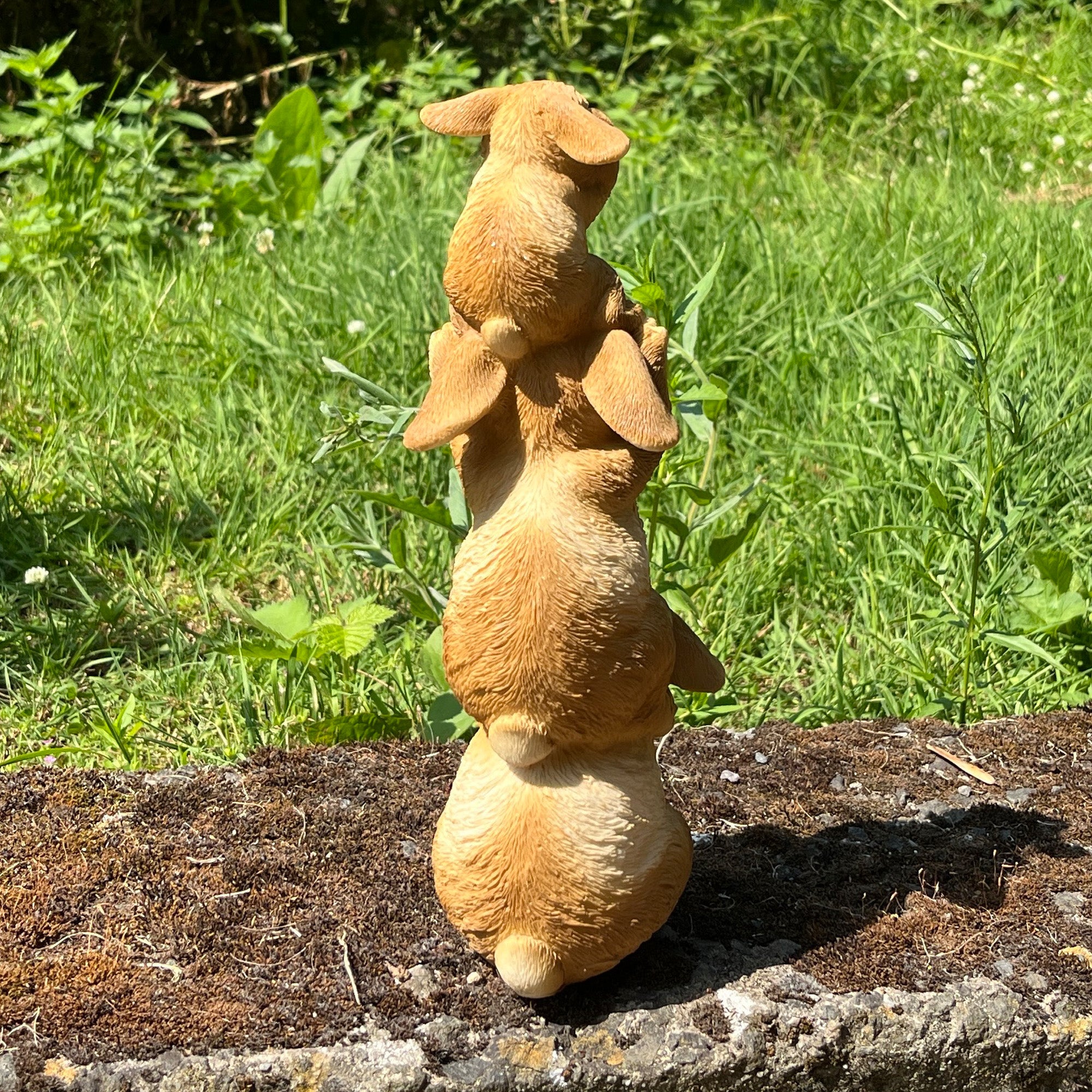 29cm Tower of Rabbits Garden Ornament - Resin