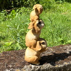 29cm Tower of Rabbits Garden Ornament - Resin