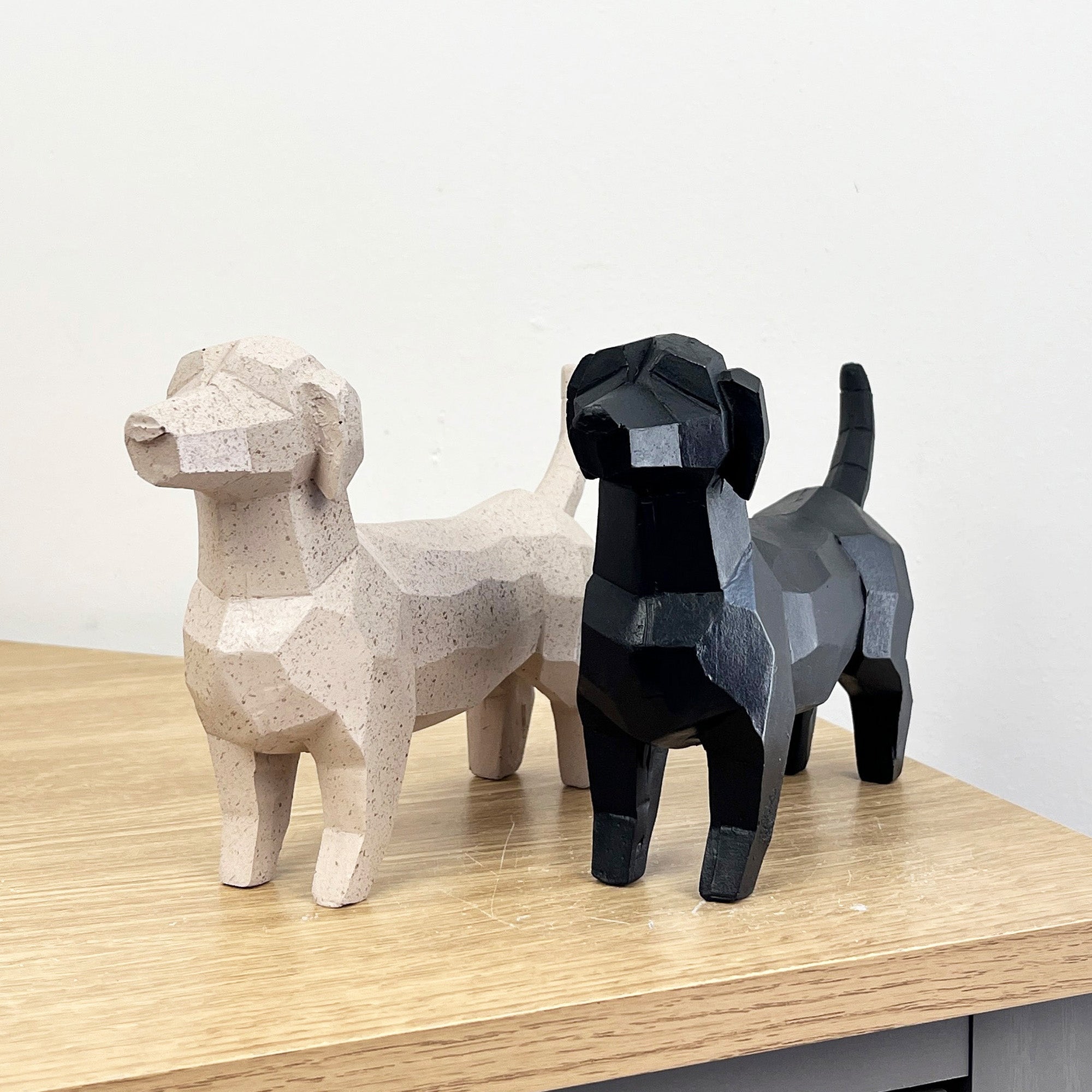 20.5cm Black Geometric Dachshund Ornament - Resin