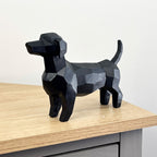 20.5cm Black Geometric Dachshund Ornament - Resin
