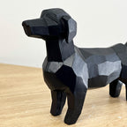 20.5cm Black Geometric Dachshund Ornament - Resin