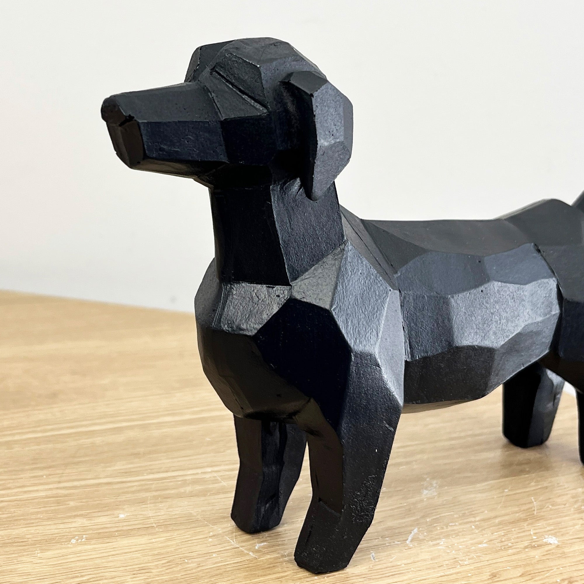 20.5cm Black Geometric Dachshund Ornament - Resin